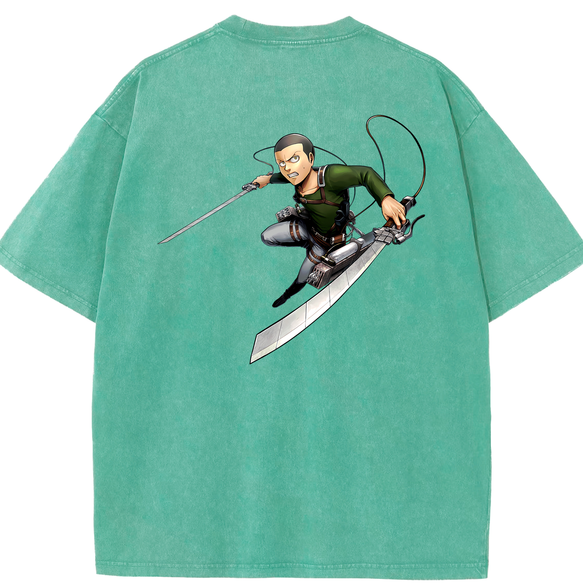 （画像用） 進撃の巨人 コニー·スプリンガー Attack on Titan Connie Springer 綿100% ヴィンテージ風 半袖Tシャツ（背面プリント）